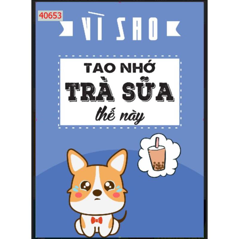 Combo 3bức tranh Lụa dán quán trà sữa 3d trang trí quán KT 40x80cm x 3 tấm