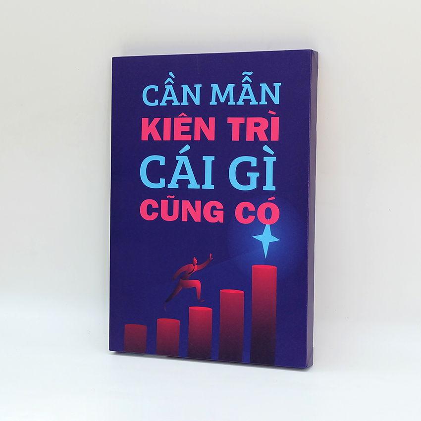 Tranh slogan canvas tạo động lực [trang trí văn phòng] OFV085 Cần mẫn kiên trì cái gì cũng có Cocopic