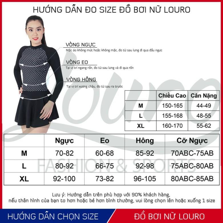 Áo bơi nữ 1 mảnh liền kín đáo Louro, kiểu bikini đi biển tay ngắn chun eo phong cách đồ bơi hàn quốc - SW02