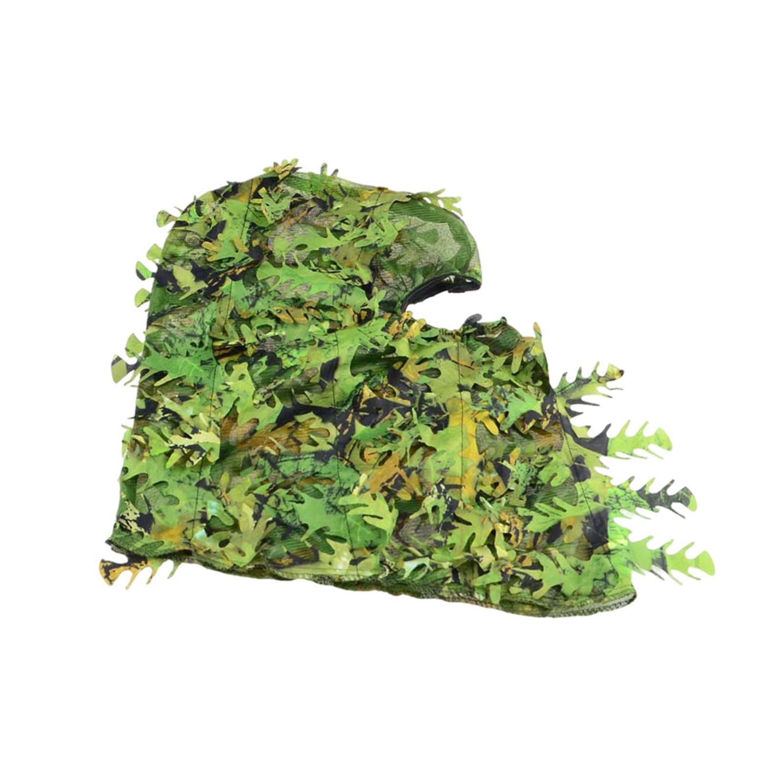 2x 3D Leafy Camouflage Face Mask Hunting Mesh Face Cover Hunting Gear