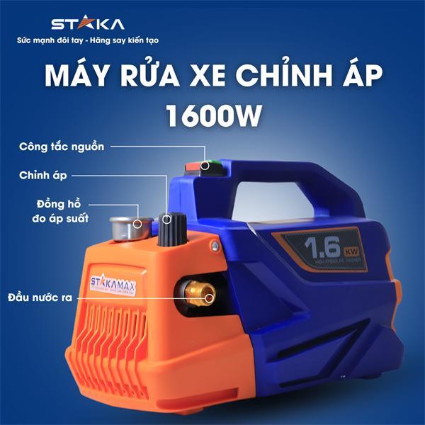 Máy Rửa Xe Chỉnh Áp 1600W STAKA (KA-2791A) (1C/H, 1C/T) KA-2797
