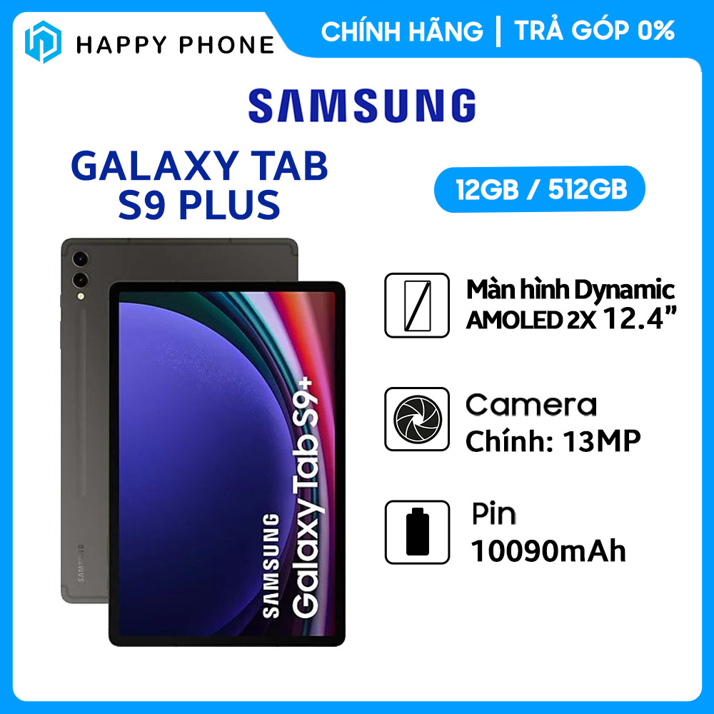 Samsung Galaxy Tab S9+ 5G (12GB/512GB) - Hàng chính hãng - Đã kích hoạt bảo hành điện tử