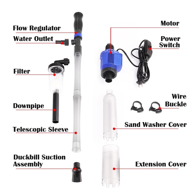 Máy lọc nước hồ cá, lọc cát sạch Fish tank electric water 220v HXS-02