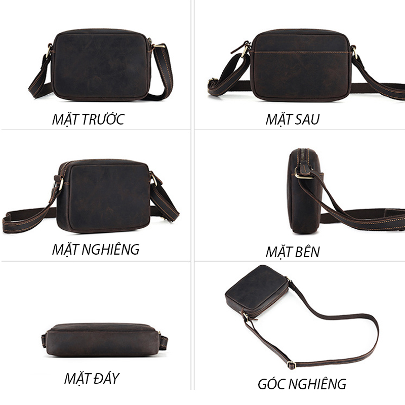 Túi đeo chéo nam DA BÒ THẬT phong cách mới  - BEE GEE DCN9241