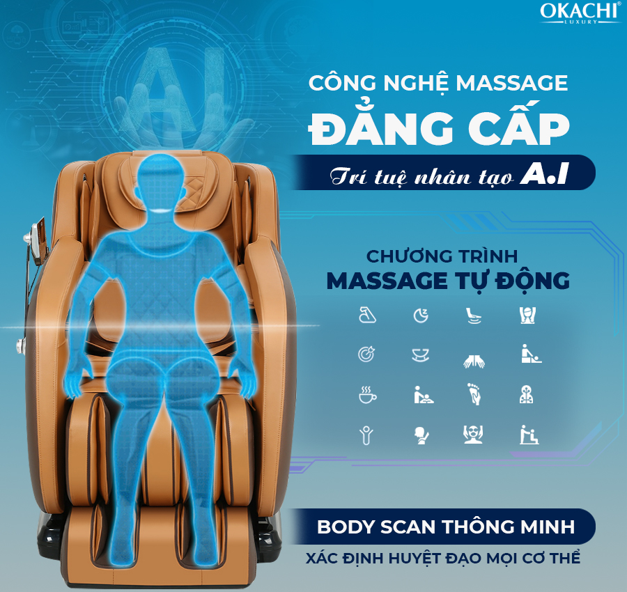 Ghế massage toàn thân OKACHI Luxury JP-I79