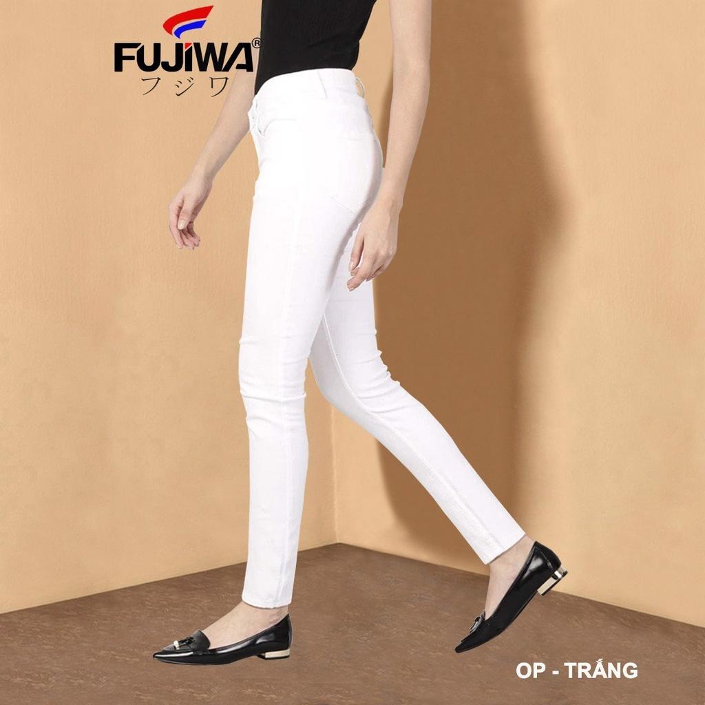 Quần Jean Nữ Cạp Cao Ống Đứng Fujiwa - OP Chất jean co giãn tốt Rất Đẹp phù hợp với mọi lứa tuổi