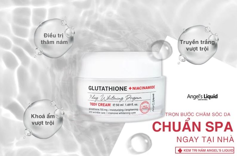 Kem Dưỡng Hỗ Trợ Giảm Thâm Nám Angel's Liquid Glutathione + Niacinamide 7Day Whitening Program 700 V-Cream