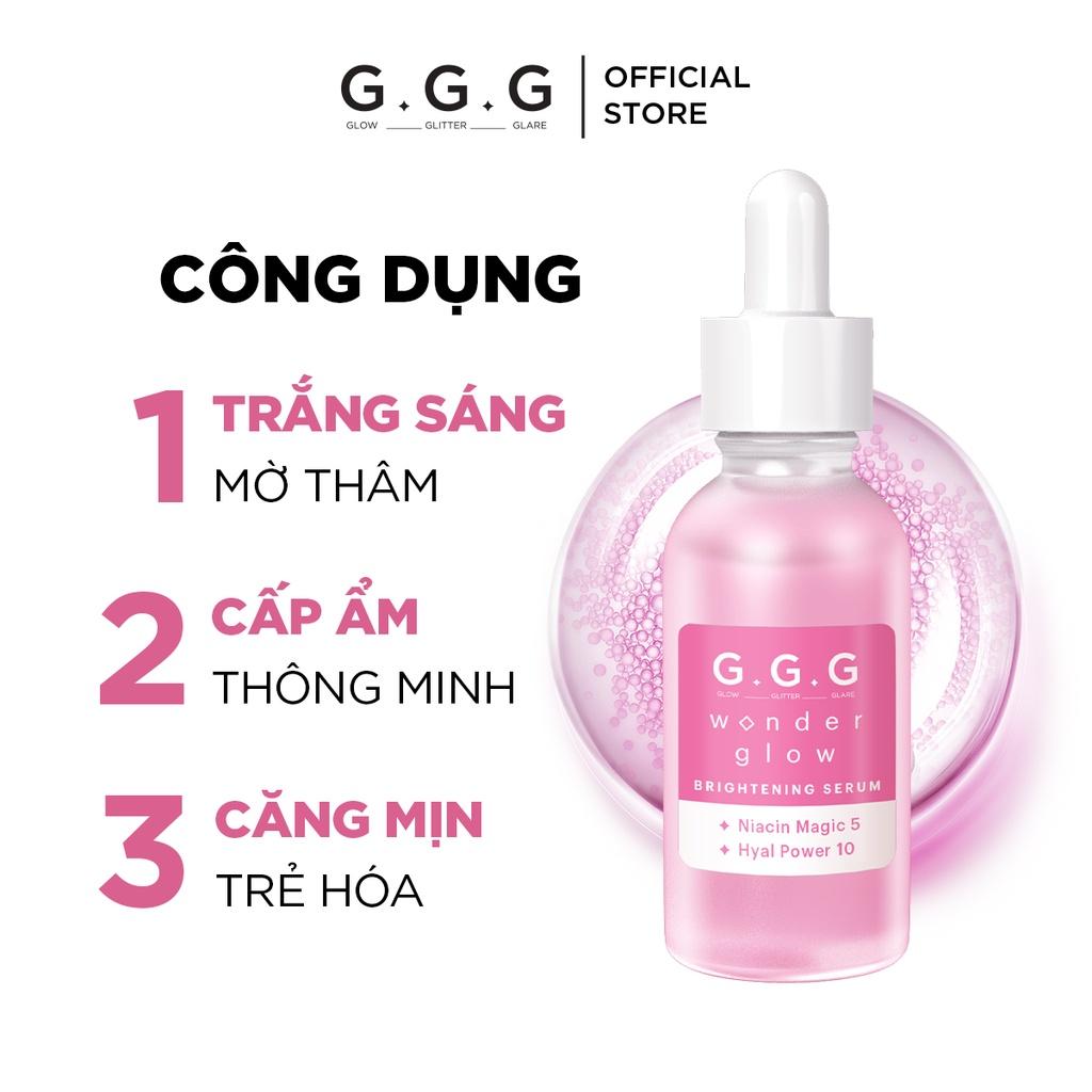 Combo Serum Cấp Ẩm, Dưỡng Sáng, Căng Bóng Da, HA và Niacinamide GGG Wonder Glow Brightening Serum 30ml & 10ml