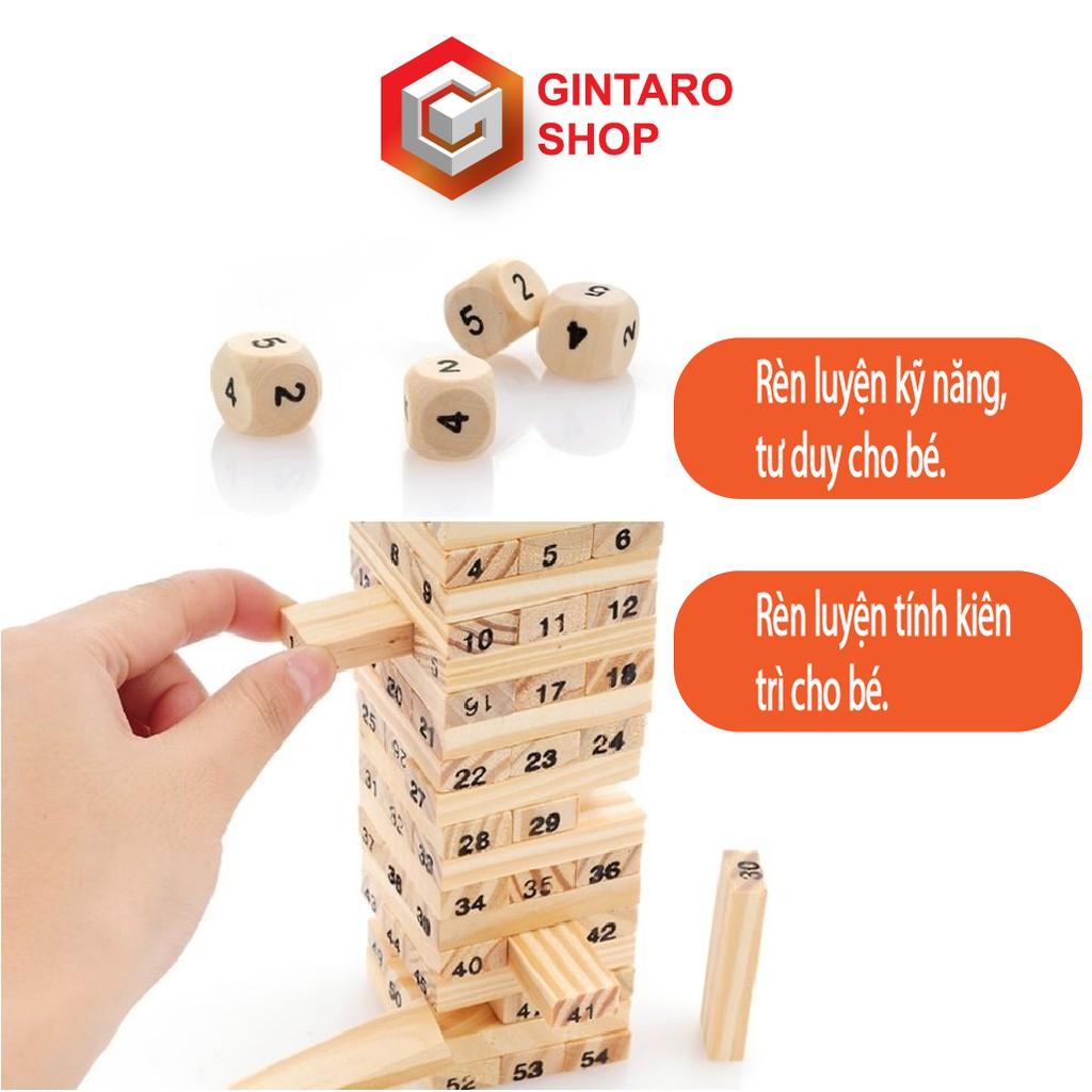 Đồ chơi rút gỗ 54 thanh cho bé , Trò chơi rút gỗ size lớn giúp phát triển kỹ năng cho bé Gintaro Shop