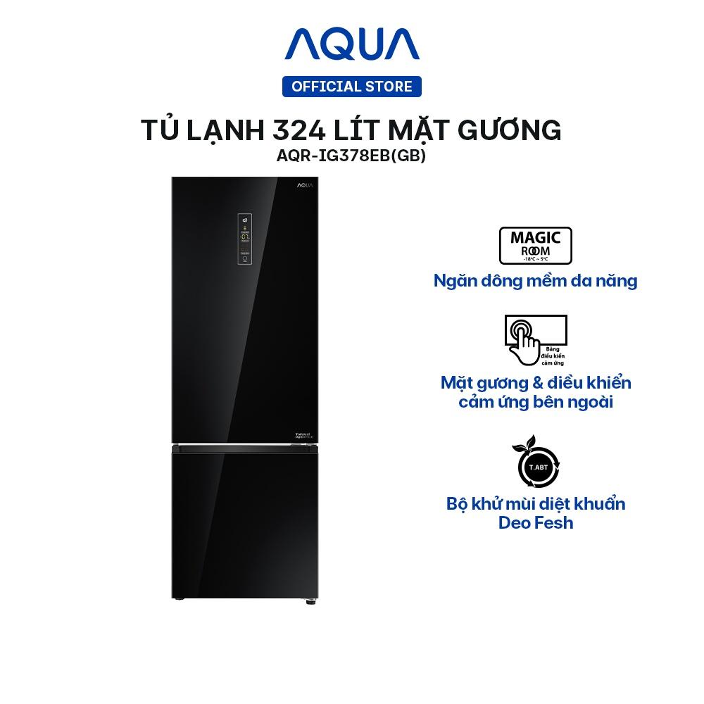 Tủ lạnh ngăn đông dưới Aqua 324 Lít AQR-IG378EB - Hàng chính hãng - Chỉ giao HCM, Hà Nội, Đà Nẵng, Hải Phòng, Bình Dương, Đồng Nai, Cần Thơ