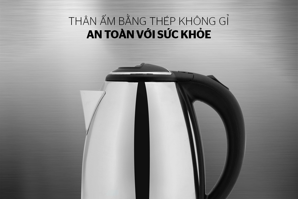 ẤM SIÊU TỐC INOX 1.8L HAPPY TIME HTD1081 - Hàng Chính Hãng