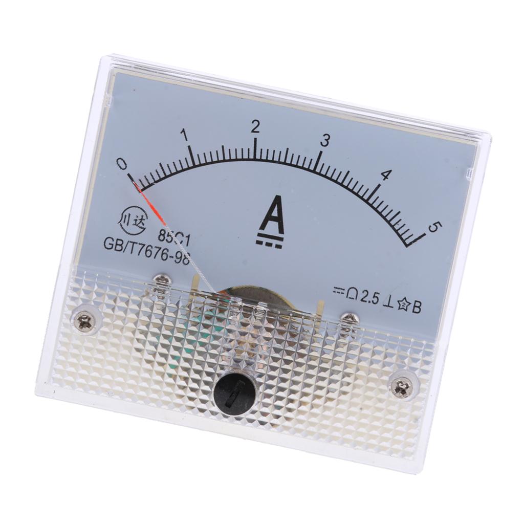 2Pcs DC Ammeter Analog Panel Amp Meter Current Pointer -10A 0-5A
