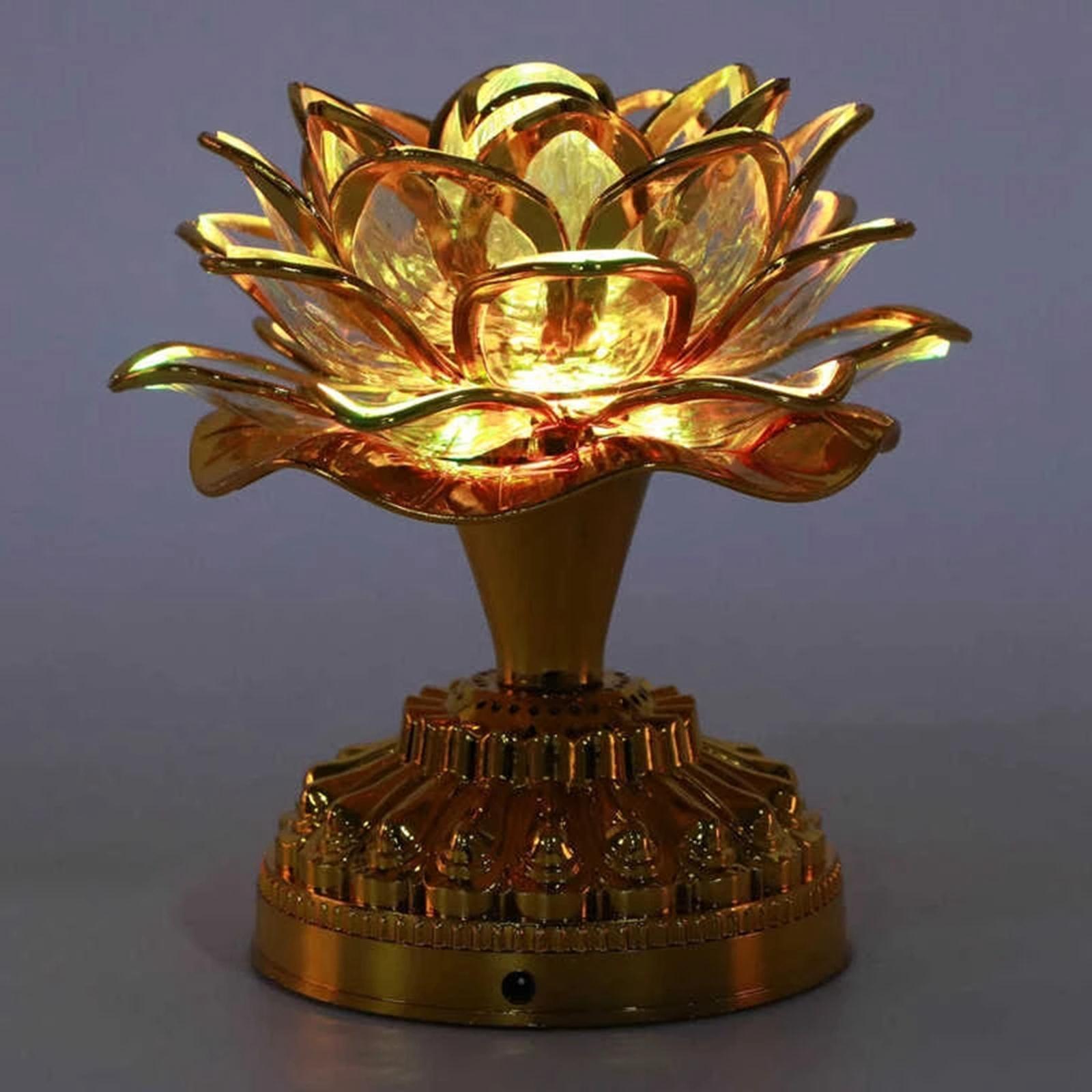 Portable Lotus Lamp Buddha Lotus Light for Temple Home Decor
