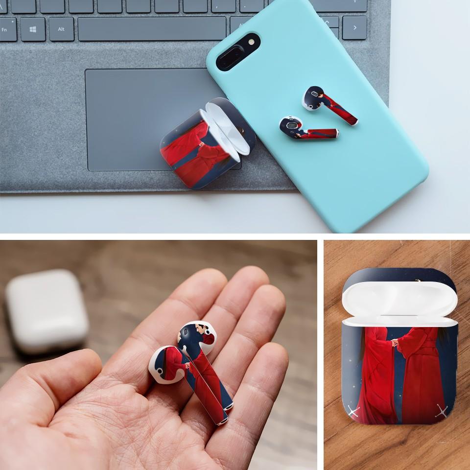 Miếng dán skin cho AirPods in hình Cổ phong - acp006 (AirPods ,1 2, Pro, TWS, i12)