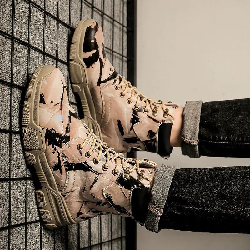 Đảm bảo chất lượng Martin boots những người yêu thích giày lưới thoáng khí giày màu đỏ bán chạy trong ánh sáng