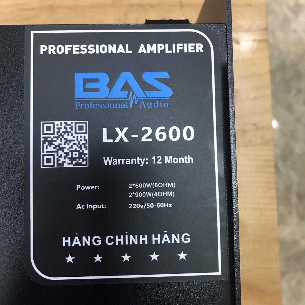 Công suất BAS LX 2600, đẩy 2 kênh 600W/1kênh. Đẩy chuyên dành cho dàn karaoke gia đình. Hàng nhập khẩu