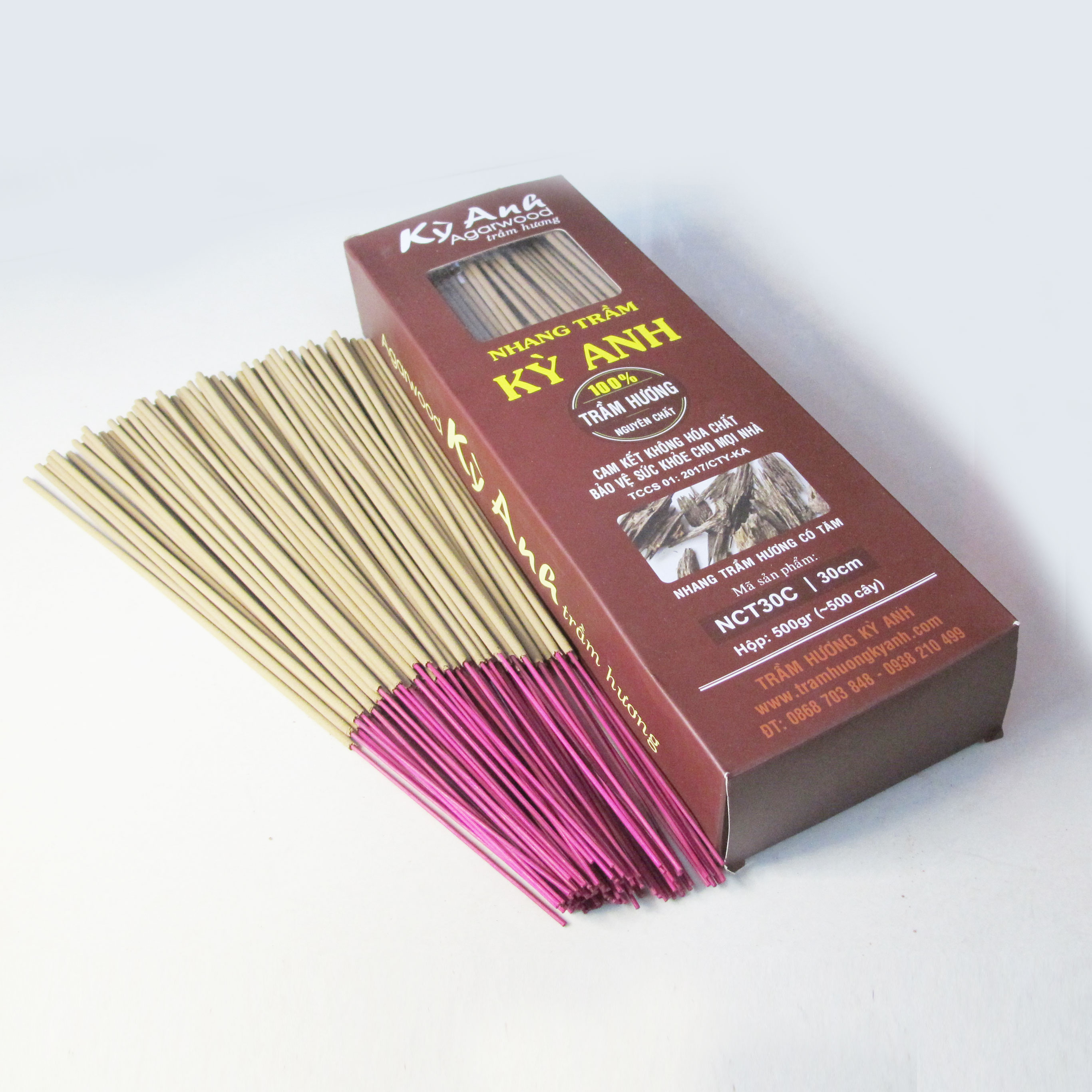 Nhang Trầm Hương Kỳ Anh Hộp 500gr Dài 30cm NCT30C-500gr