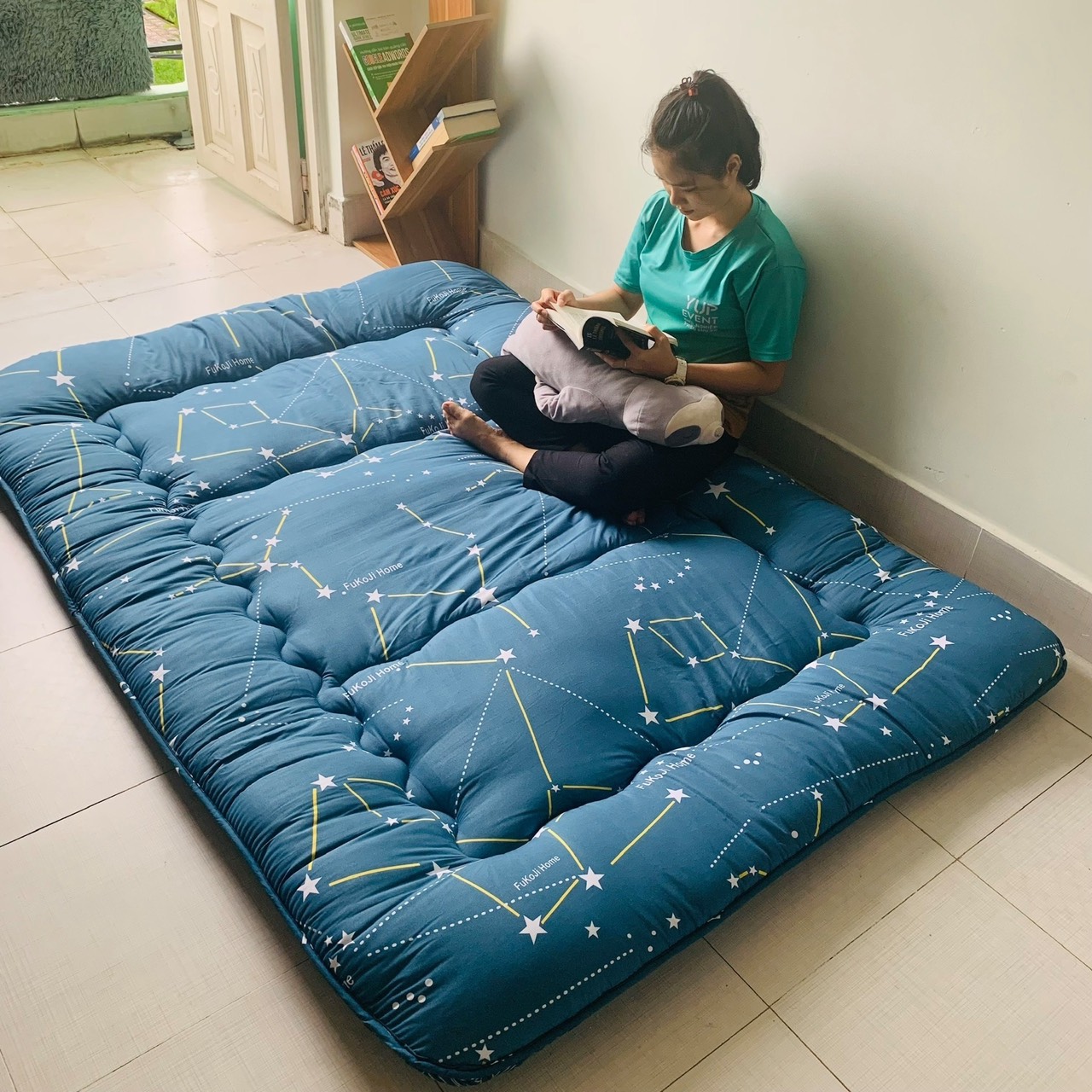 Nệm Topper Nhật Bản, Đệm Ngủ Trải Sàn Gấp Gọn Xuất Nhật, Dòng Cao Cấp, Kích Thước 1mx2m, 1m4x2m, 1m6x2m