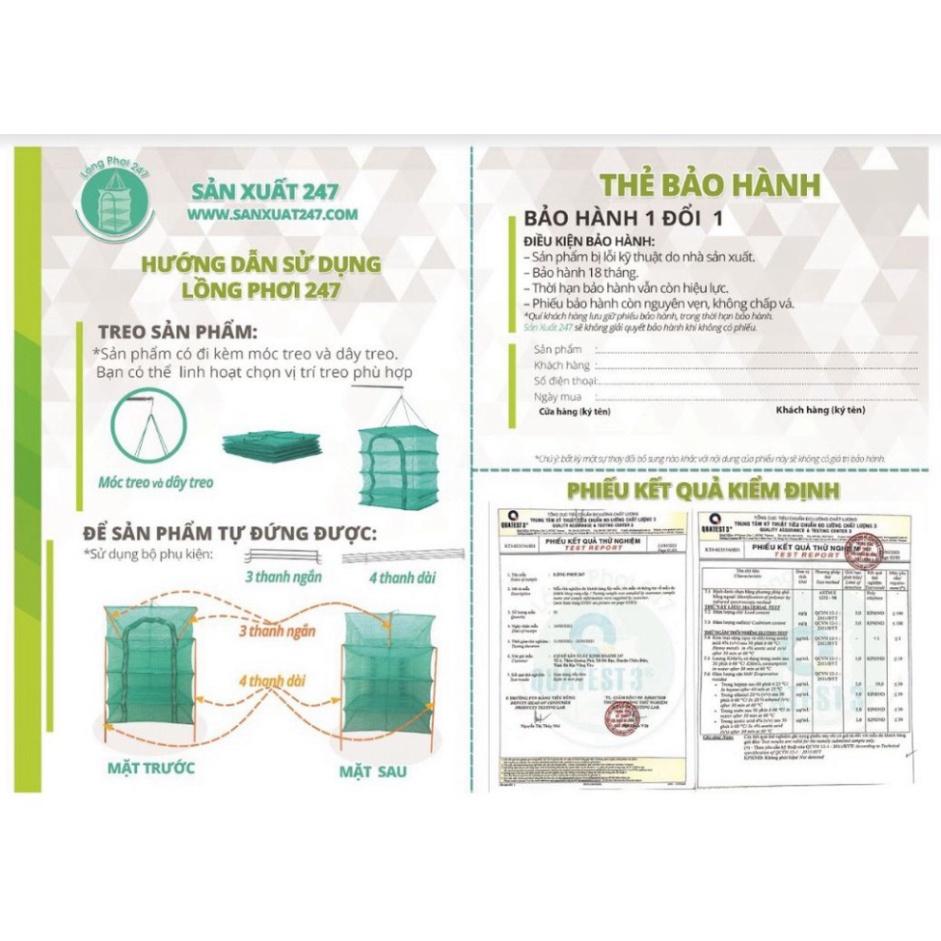 Xả hàng sale 45x45x60cm Lồng lưới phơi khô thực phẩm phơi cá chống côn trùng treo 4 tầng để phơi cá khô có thể xếp gọn-