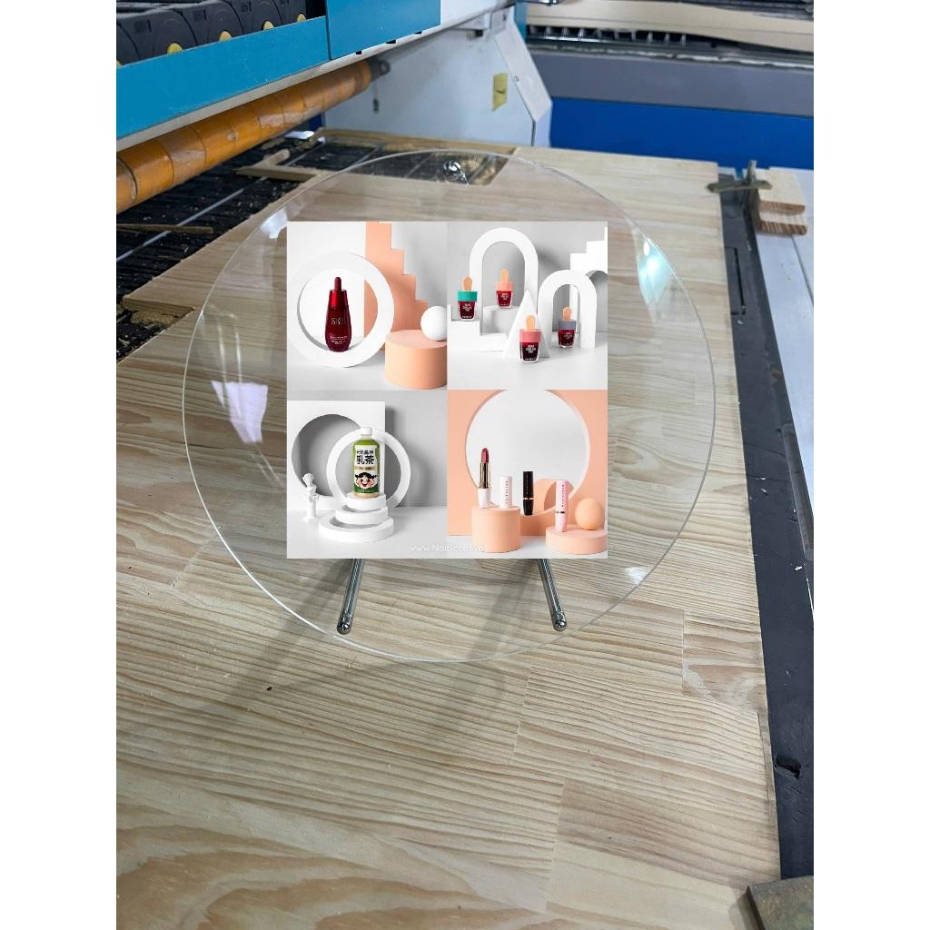 Khung ảnh để bàn mica hình tròn, trong suốt đường kính 30cm