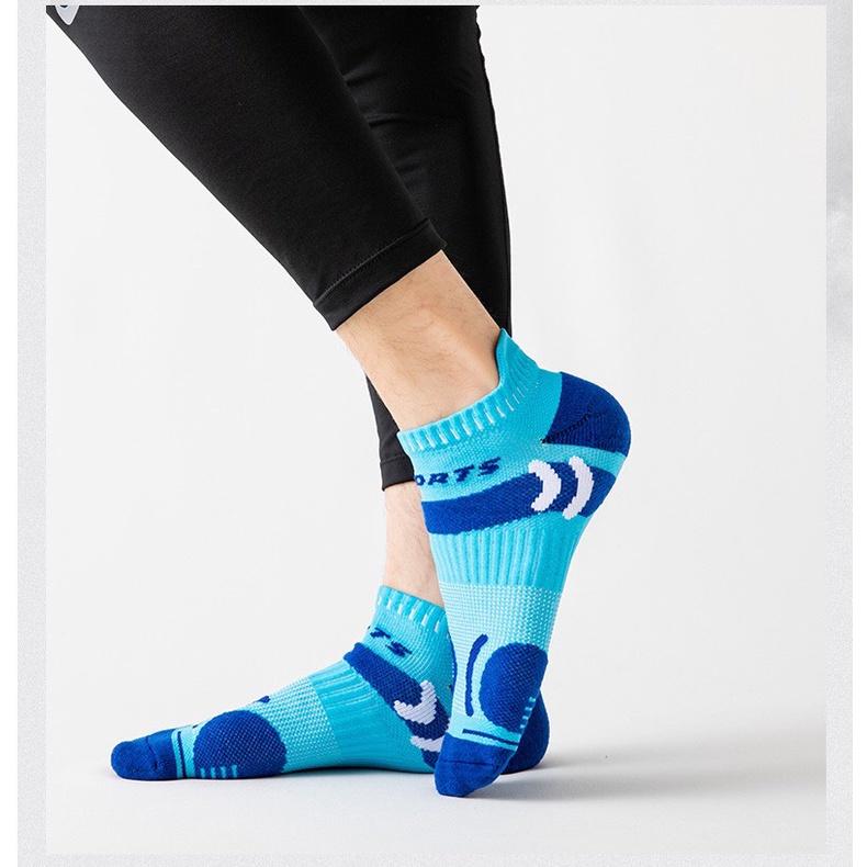 Set 4 Đôi Vớ thể thao Sport dày dặn Tất Thể Thao Sport Cổ Thấp Chống Trượt Thời Trang Unisex tập gym / tập yoga