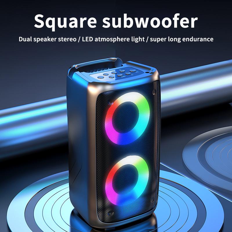 Âm thanh Bluetooth Home Loa siêu trầm đôi Loa âm thanh nổi 3d Square Dance Cửa hàng ngoài trời Không dây chuyên dụng Mới nhỏ Màu sắc: cam