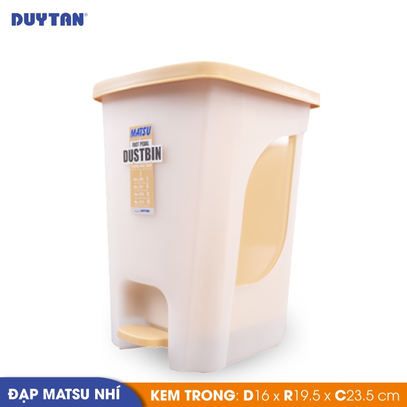 Thùng rác đạp nhí nhựa Duy Tân Matsu (16 x 19.5 x 23.5 cm) - 02379 - Giao màu ngẫu nhiên - Hàng chính hãng