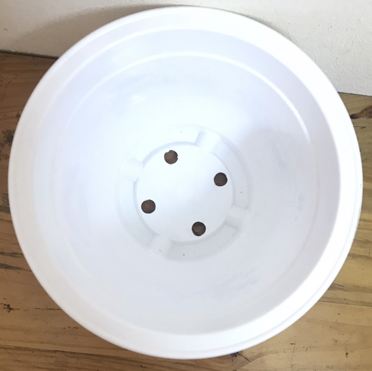 2 Châu Nhựa BỐN MÙA Hình Tròn Màu Trắng Kích Thước A250x170