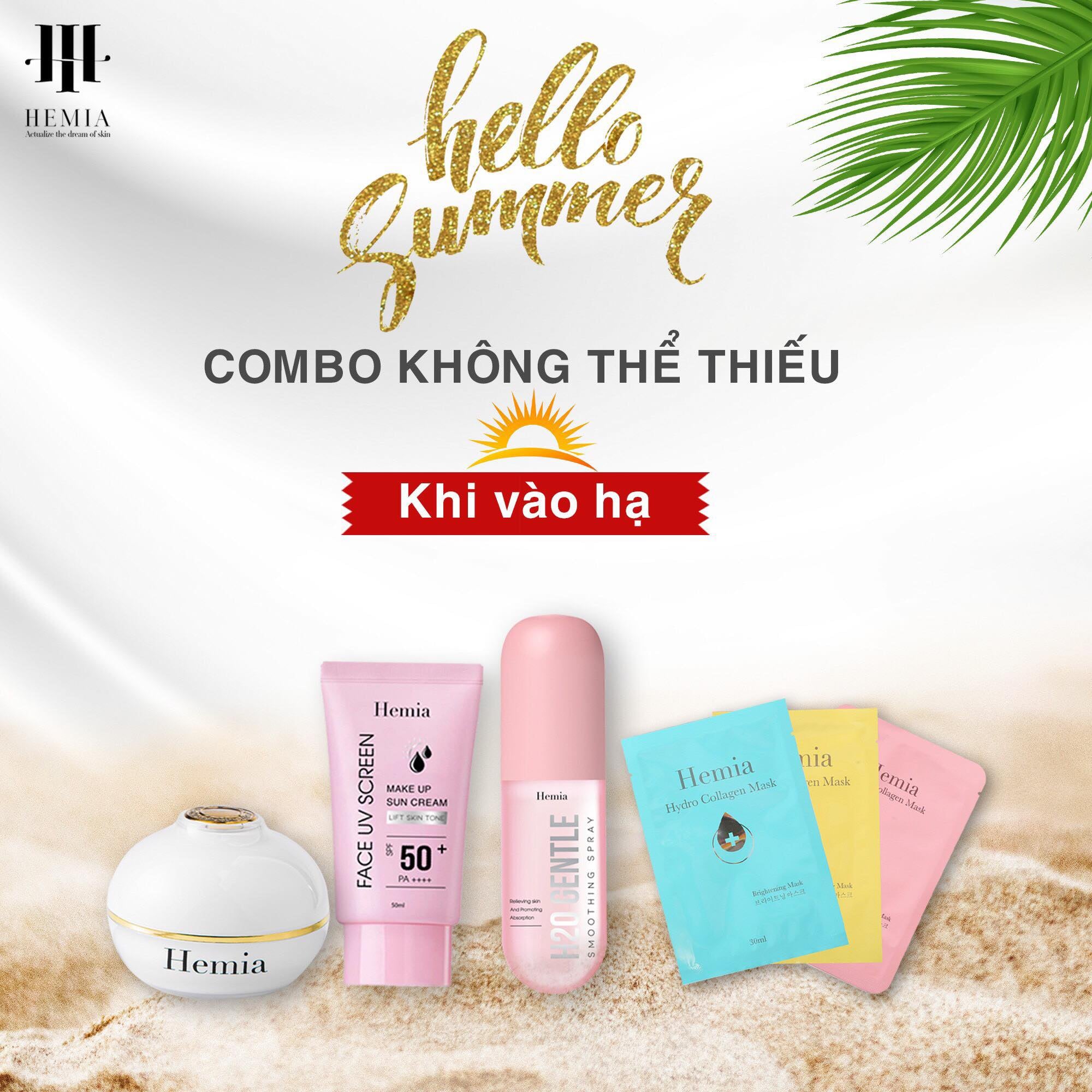 Combo 4 Món Dưỡng Da Chống Nắng Cho Mặt Và Body Vào Hè Cho Phái Đẹp Đến Từ Hemia Hàn Quốc