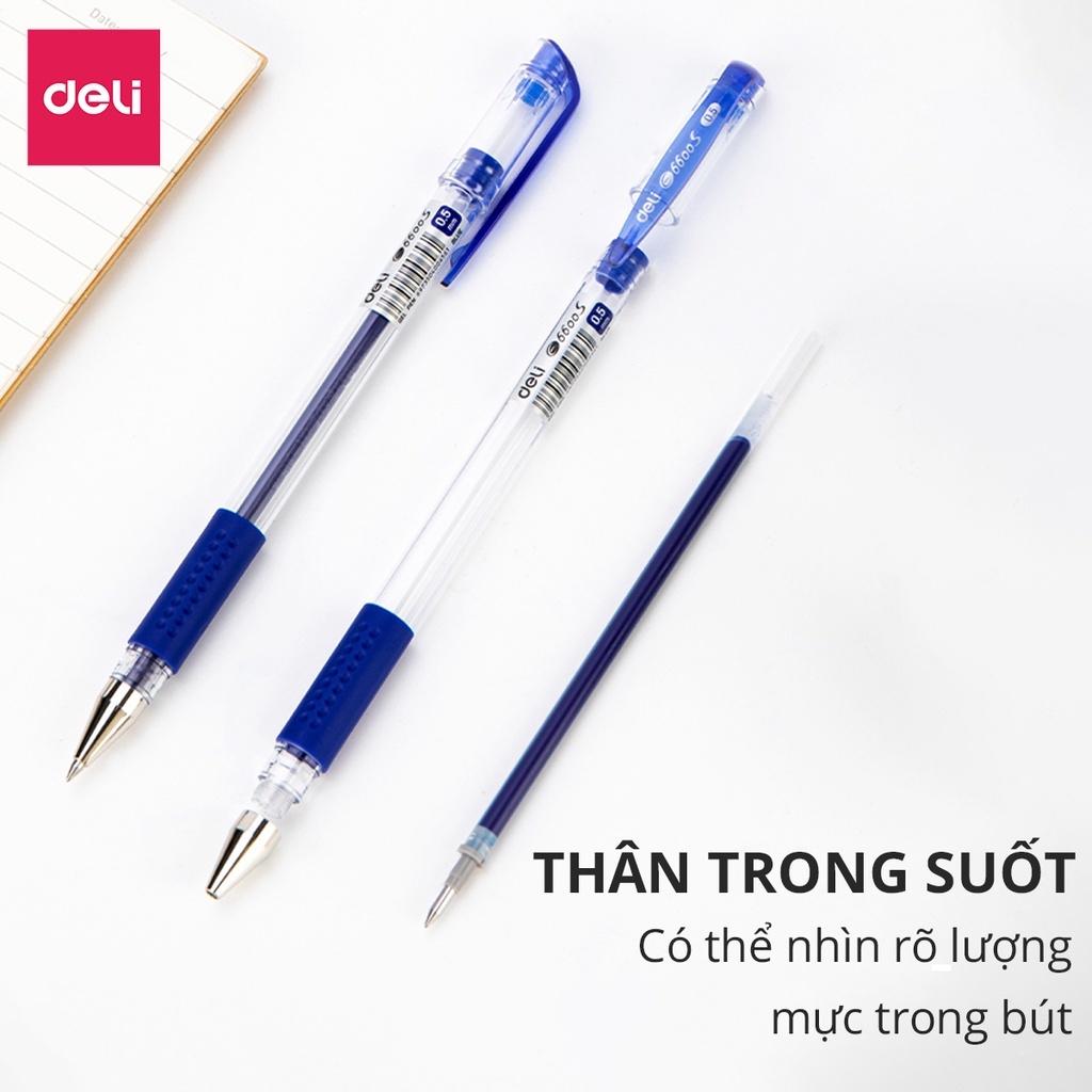 Hộp 12 Bút nước Deli E6600S nét 0.5mm (Tặng kèm 2 bút gel)