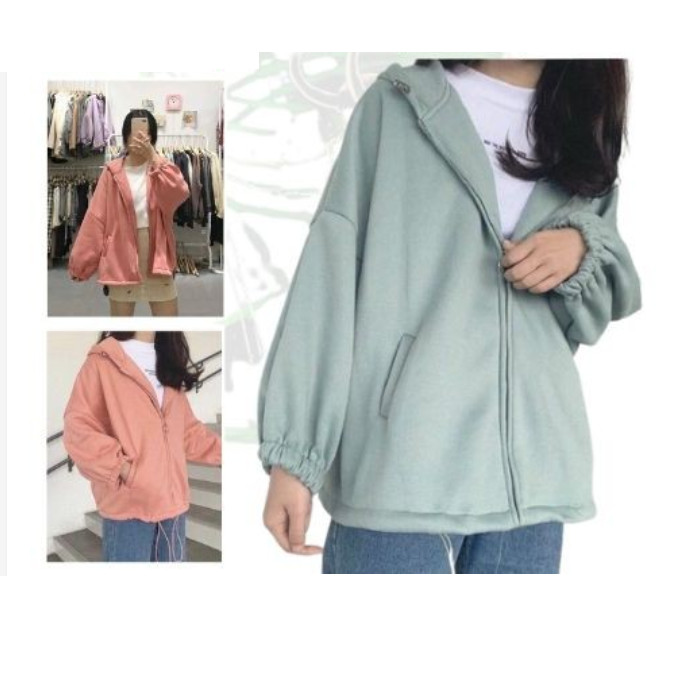 Áo khoác hoodie nỉ Chống Rét Cho Nữ Form Rộng KÉO TRÒN Chất Nỉ Unisex SIÊU ĐẸP Ulzzang