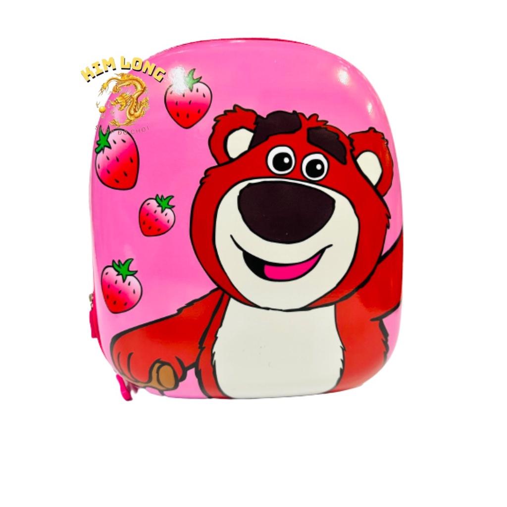 Balo - Cặp đi học cho bé gái mẫu giáo - mầm non hình gấu dâu LOTSO màu hồng hot trend