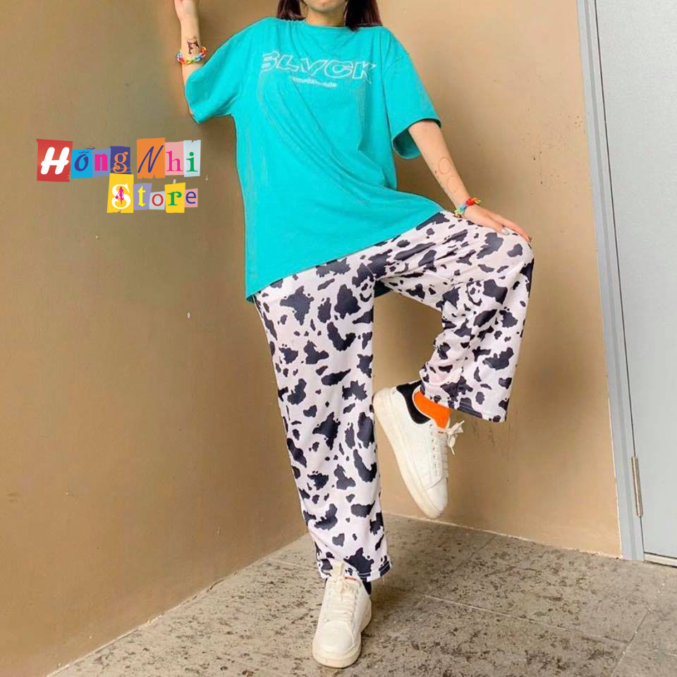 Quần Hoạt Hình Dài Ống Rộng Báo Trắng Cartoon Pant Oversize Ulzzang Unisex - MM
