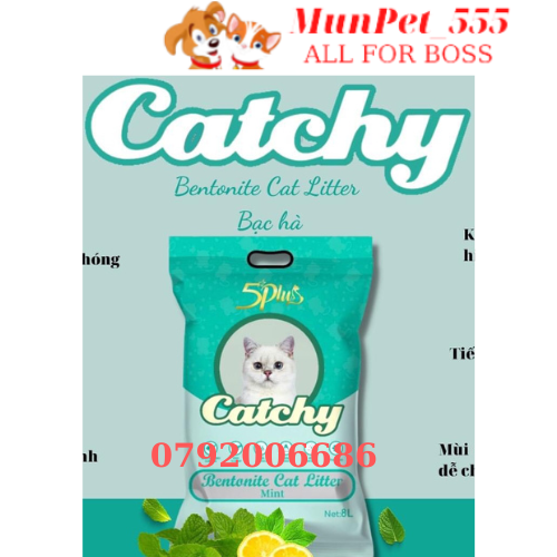 Cát Đất Sét Catchy 8L/4Kg - Cát Vệ SInh Cho Mèo Nhiều Mùi vị