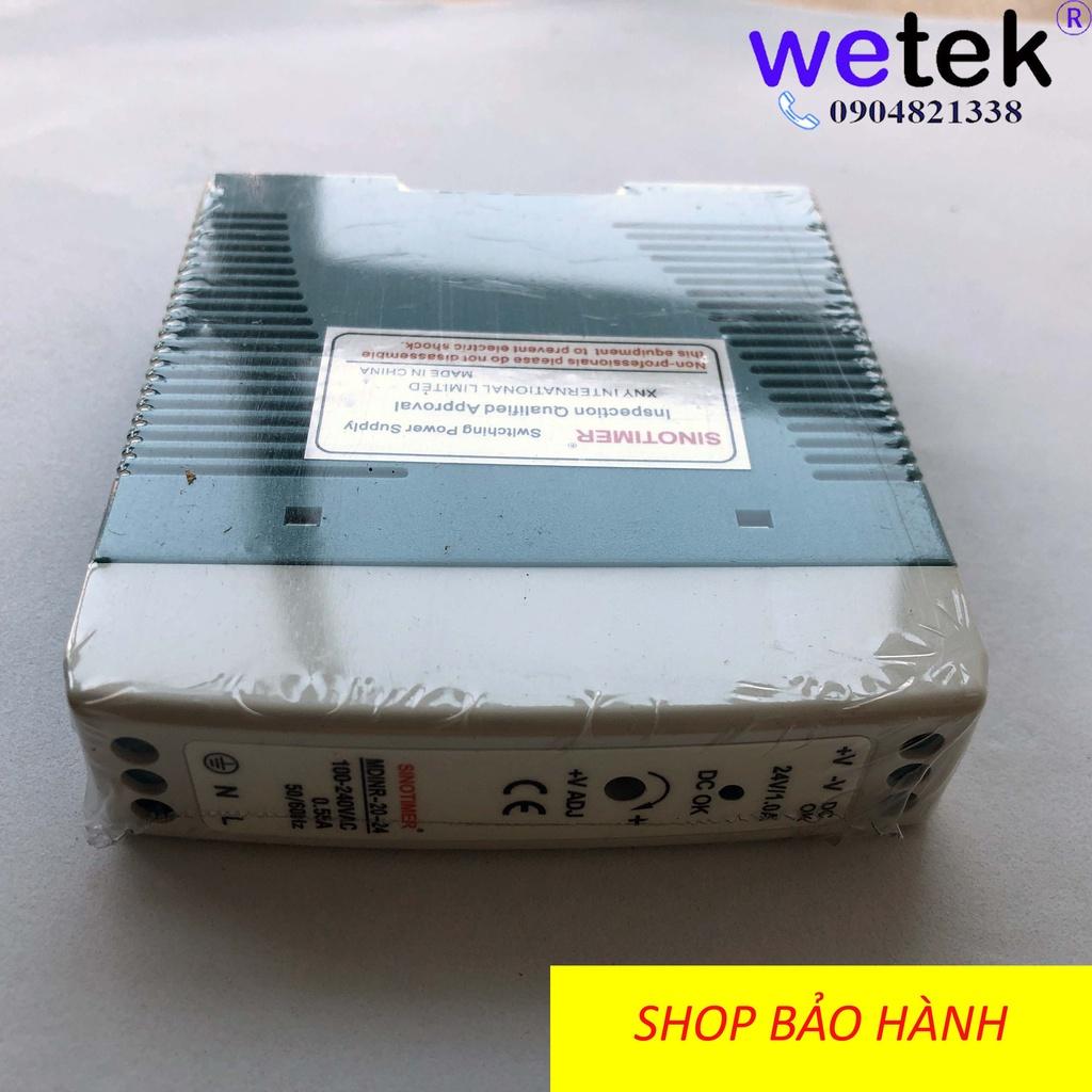 Nguồn xung cài DIN rail thương hiệu Sinotimer MDINR-20-24, 20W, 24Vdc, SMPS, hàng dự án, chứng chỉ, bảo hành đủ