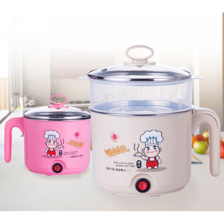 Ca Nấu Mì , Ăn Lẩu , Đun Nước Siêu Tốc 2 Lớp 18 cm - Hàng Loại 1 - Hàng Chính Hãng ( Họa Tiết , màu sắc được giao ngẫu nhiên)