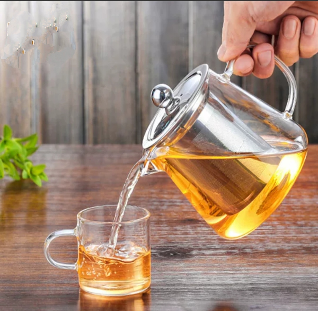 ẤM PHA TRÀ, ĐUN TRÀ THỦY TINH CHỊU NHIỆT CAO CẤP CÓ LÕI LỌC TRÀ VÀ NẮP INOX