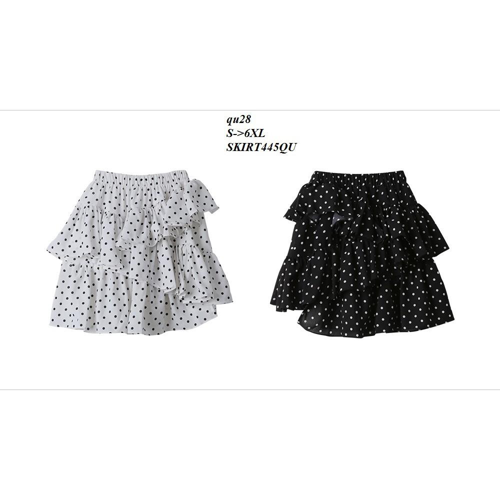 SKIRT361 CHÂN VÁY XÒE BÈO NHÚN CHẤM BI