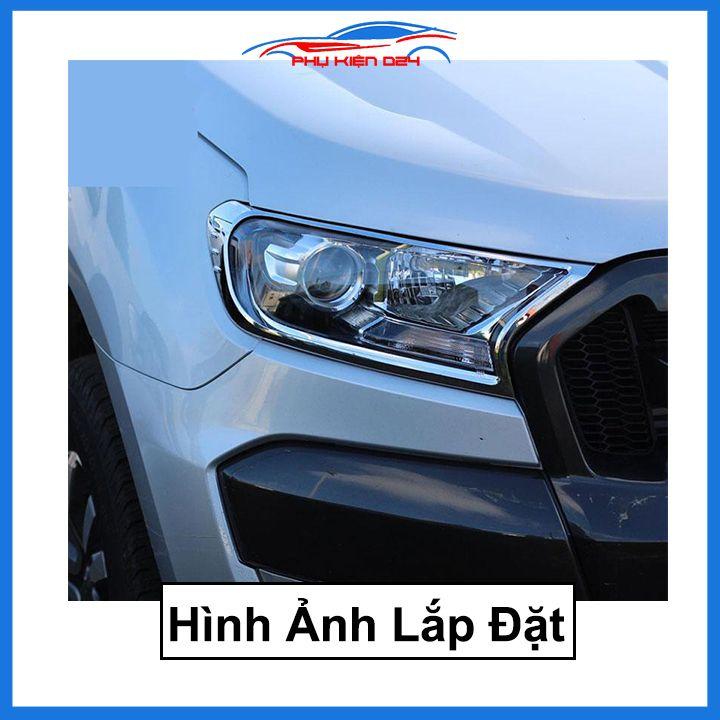 Ốp viền đèn pha hậu mạ crom Everest 2016-2017-2018-2019-2020-2021-2022 chống trầy trang trí bảo vệ xe