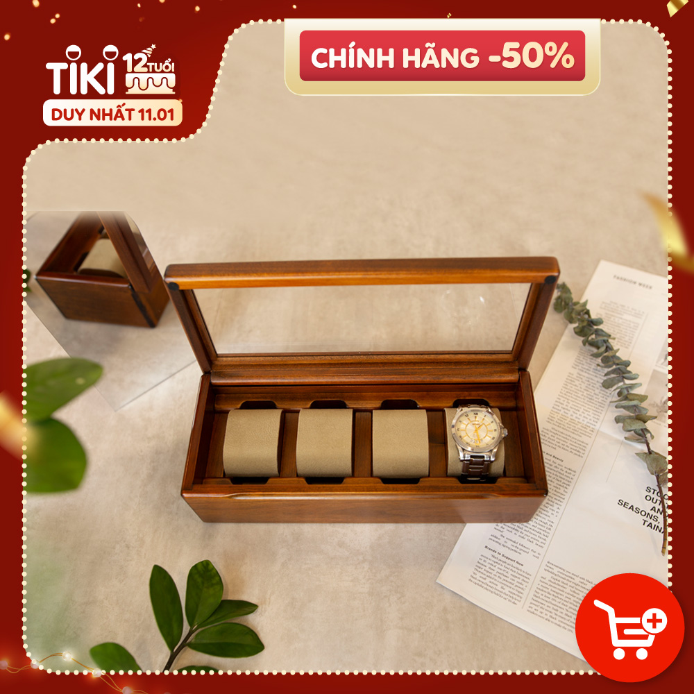 Hộp Đồng Hồ Gỗ TOYOOKA CRAFT (4 Chiếc), Phụ Kiện Gỗ Thủ Công Cao Cấp, Giúp Trưng Bày Đồng Hồ Đẹp Mắt Và Gọn Gàng - SC114