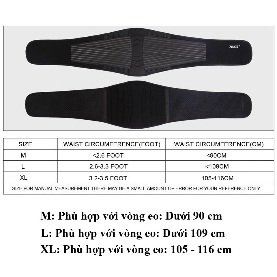 Đai lưng hỗ trợ cột sống lưng eo AOLIKES A-7998 Sport waist support