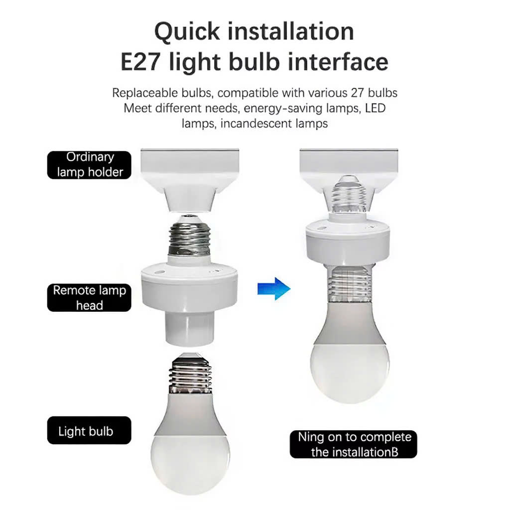 Đui Đèn Cảm Biến Chuyển Động Tự Bật Tắt E27, Đuôi Đèn Xoáy Cảm Ứng Radar Tiết Kiệm Điện - HÀNG CHÍNH HÃNG