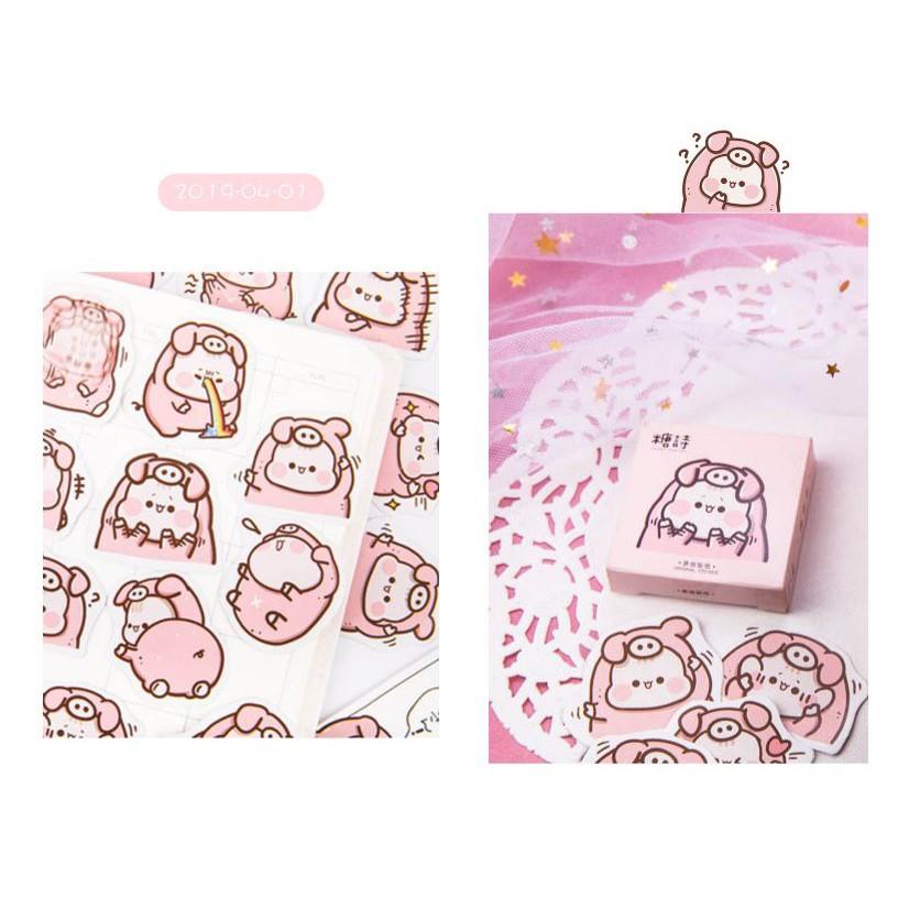 Bộ 46 Sticker Pink Hàn Quốc dán trang trí E72