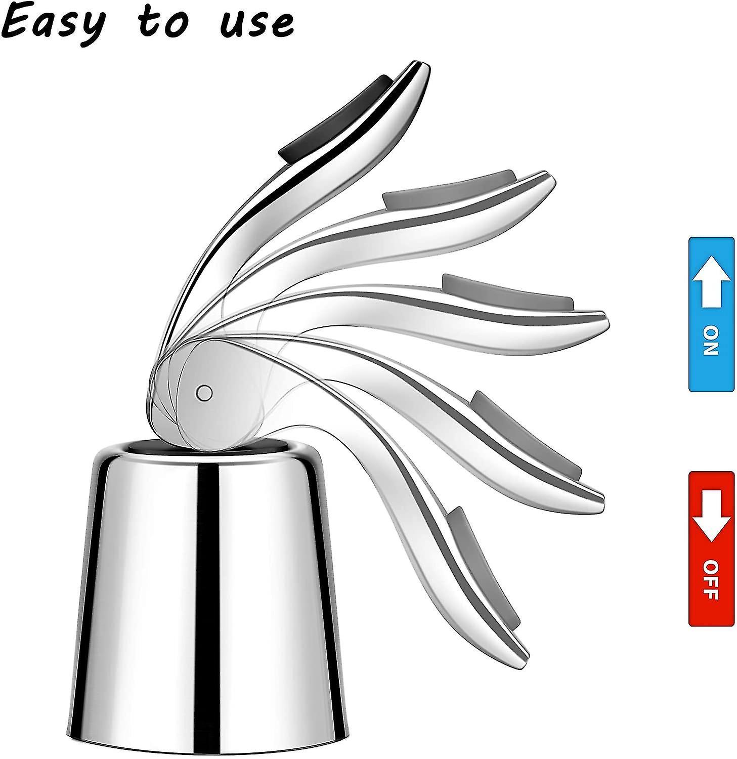 Bộ 2 nắp nút chai bằng thép không gỉ, mũ nút chai có silicone