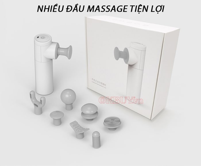 Súng massage cầm tay mini 7 đầu Puli PL-657, thiết kế mới cán tay cầm dài
