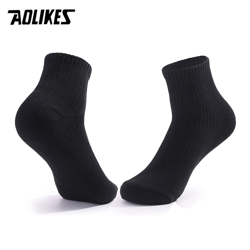 Tất Vớ Thể Thao Nam Nữ Cổ Ngắn Aolikes A - 7599 - Black - Nam