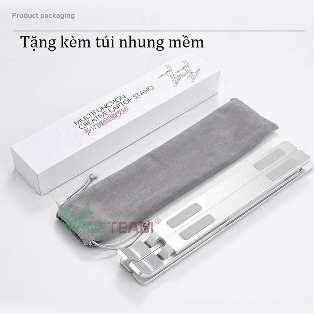 Giá đỡ laptop nhôm thiết kế thông minh 2 tầng 15 nấc điều chỉnh độ cao, nâng tản nhiệt laptop N8