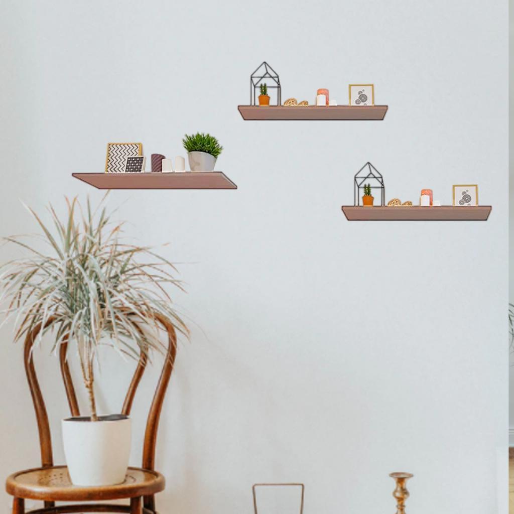 SET OF 3 WALL MOUNTED FLOATING SHELVE DISPLAY STORAGE SHELF