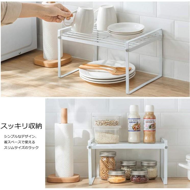 Kệ để nồi chia ngăn thu gọn nhà bếp cao cấp LARGE LAYERED SHELF JAPAN