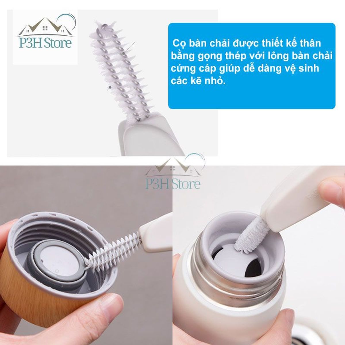 Dụng cụ cọ rửa bình giữ nhiệt bình nước và vệ sinh các khe hẹp QJ0126 p3hstore